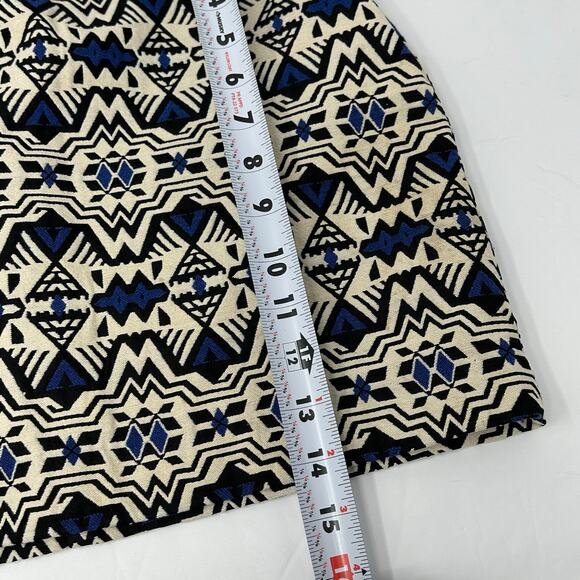 VTG 8 Divided 80s Skirt Mini Women Sz4 Native American Print Artsy Sturdy Cream - Picture 6 of 9